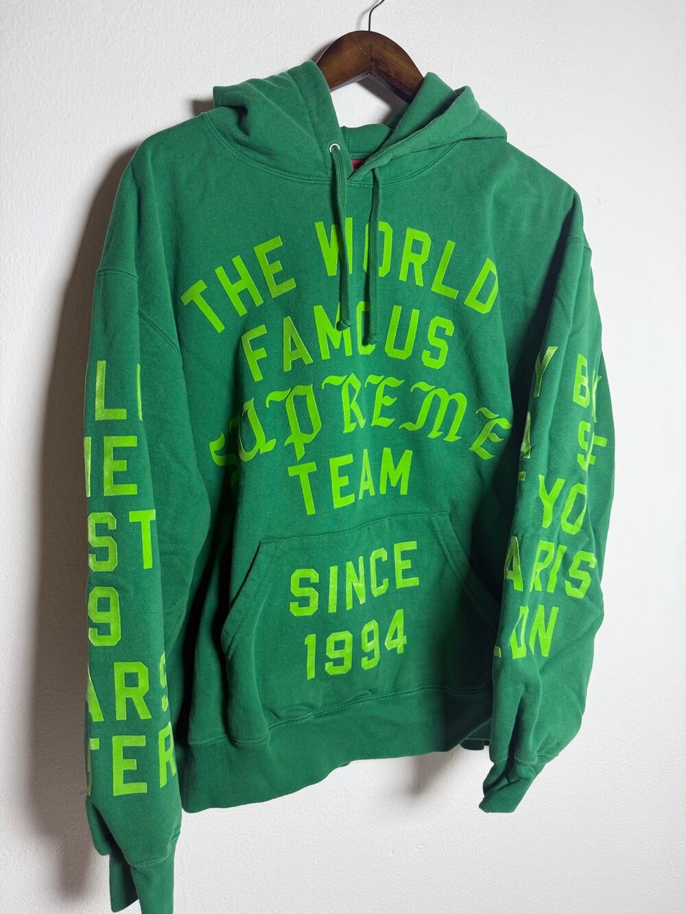 Supreme Team Flocked Hooded Sweatshirt